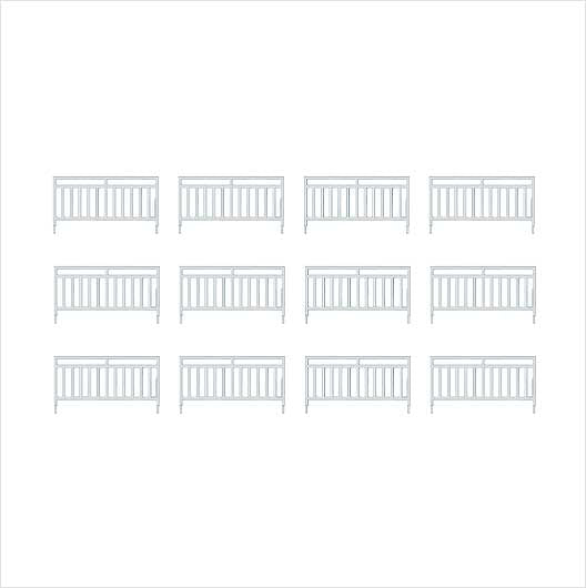 OO Scale | Silver Pedestrian Railing - Wide — Model Railway Scenes