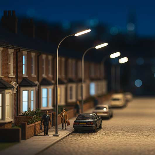 OO Scale 3-Volt Modern Single-Head Street Light - Style 4 (2 pack)