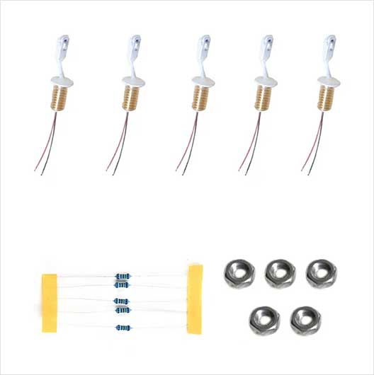 OO Scale Wall-Mounted Street Light - White (5 pack)