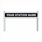 OO Scale | Pre-Coloured | Single-Sided Personalised Steam-Era Station Name Board - Style 2 - One Line of Text