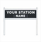 OO Scale | Pre-Coloured | Single-Sided Personalised Steam-Era Station Name Board - Style 2 - Two Lines of Text