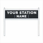 HO Scale | Pre-Coloured | Double-Sided Personalised Steam-Era Station Name Board - Style 2 - Two Lines of Text