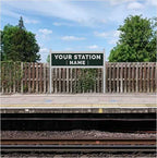 OO Scale | Pre-Coloured | Single-Sided Personalised Steam-Era Station Name Board - Style 2 - Two Lines of Text