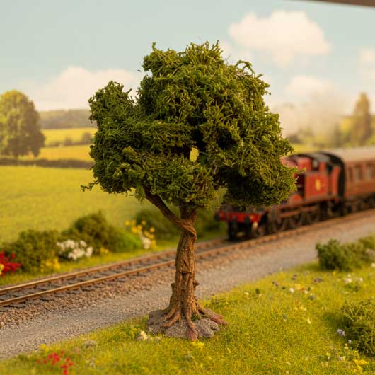 OO Scale Premium Handcrafted Oak Tree - Moss Green