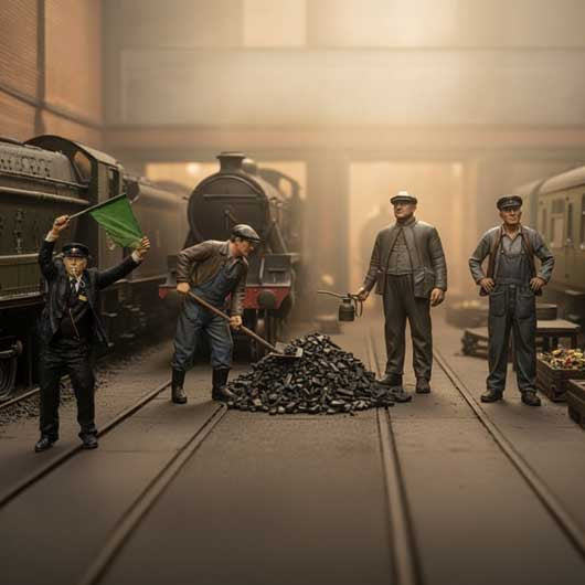 OO Scale Ready to Paint Steam Railway Workers (4 Pack)