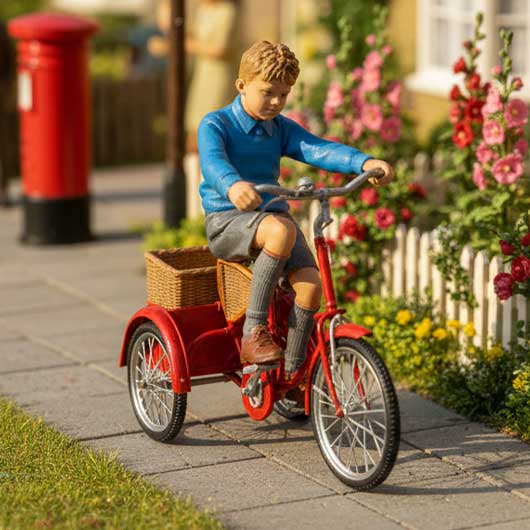 OO Scale Ready to Paint 1950s Boy Riding Tricycle