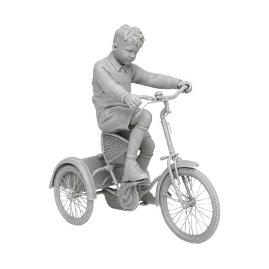 OO Scale Ready to Paint 1950s Boy Riding Tricycle