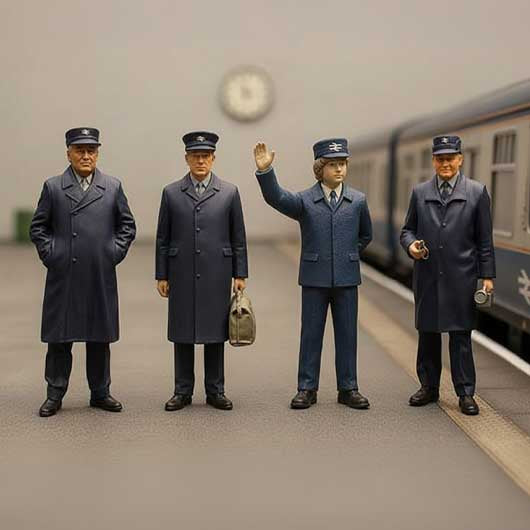 OO Scale Ready to Paint British Rail Staff Figure Bundle (4 Pack)