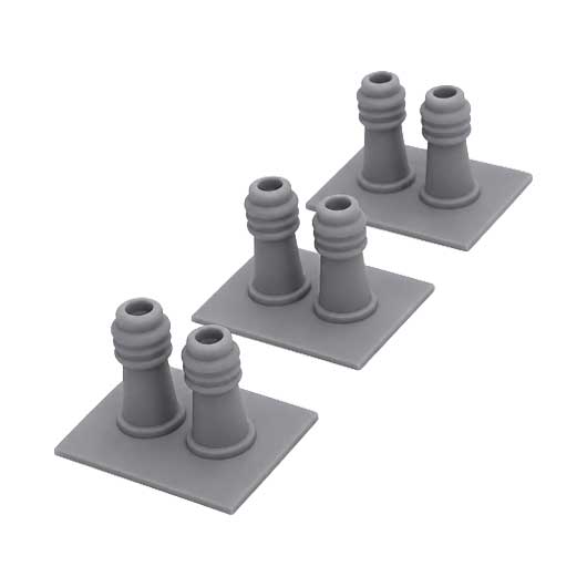 Ready to Paint Chimney Pots - Style 2 (3 pack)