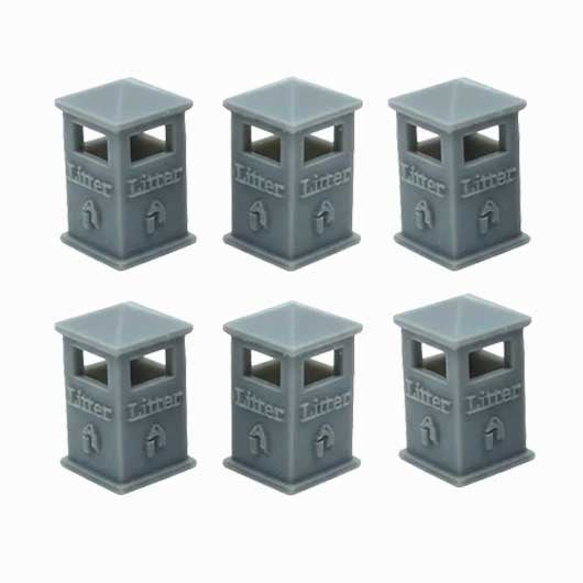 OO Scale Ready to Paint Civic Litter Bin - Style 2