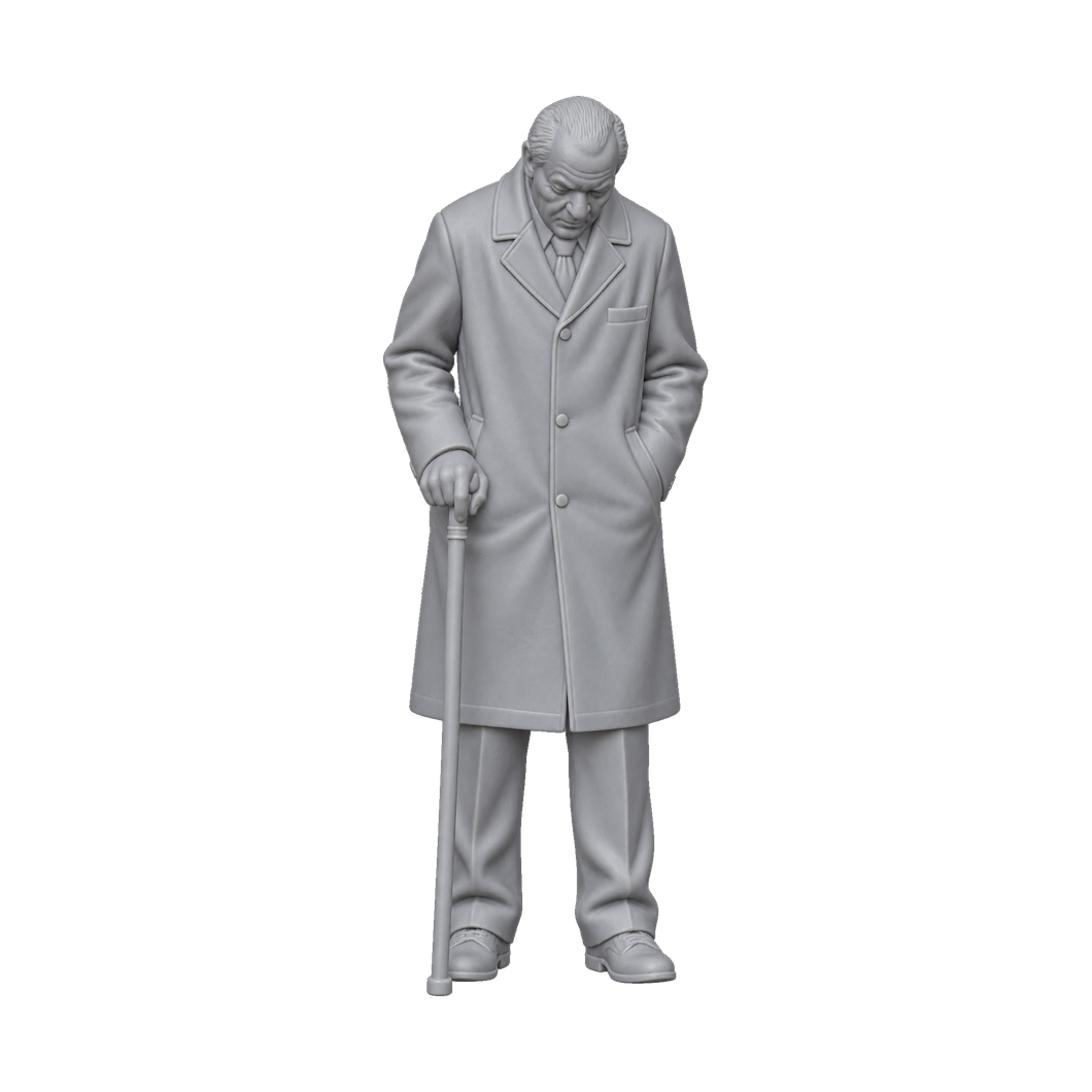 OO Scale Ready to Paint Modern Funeral Attendee with Walking Cane