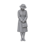 OO Scale Ready to Paint Modern Funeral Mourner in Long Coat and Wide-Brim Hat