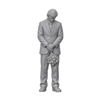 OO Scale Ready to Paint Modern Funeral Mourner Holding Flowers