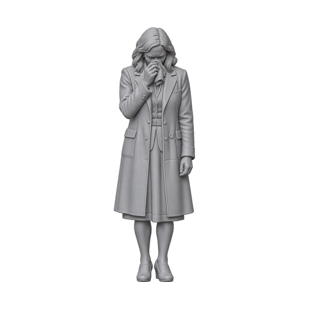 OO Scale Ready to Paint Modern Funeral Mourner with Handkerchief