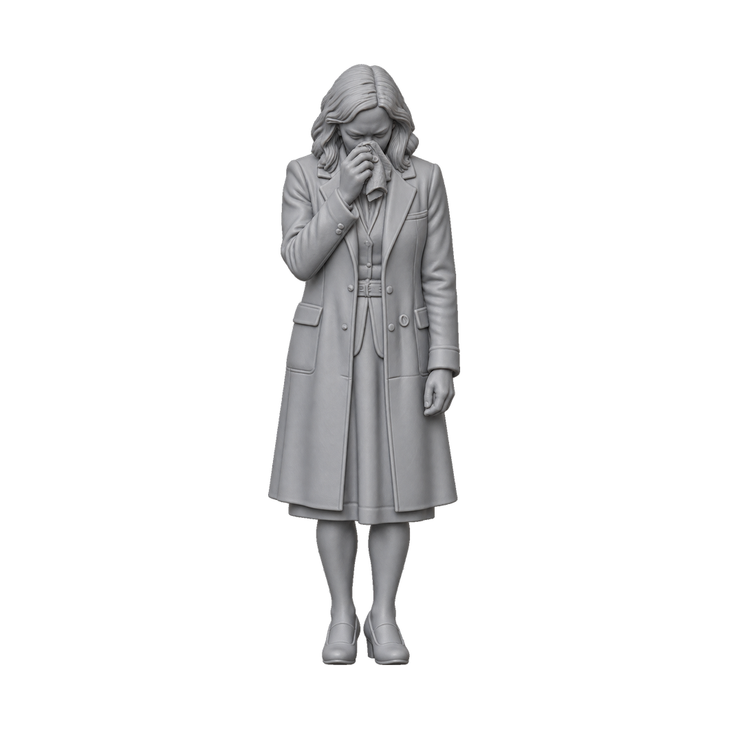 OO Scale Ready to Paint Modern Funeral Mourner with Handkerchief