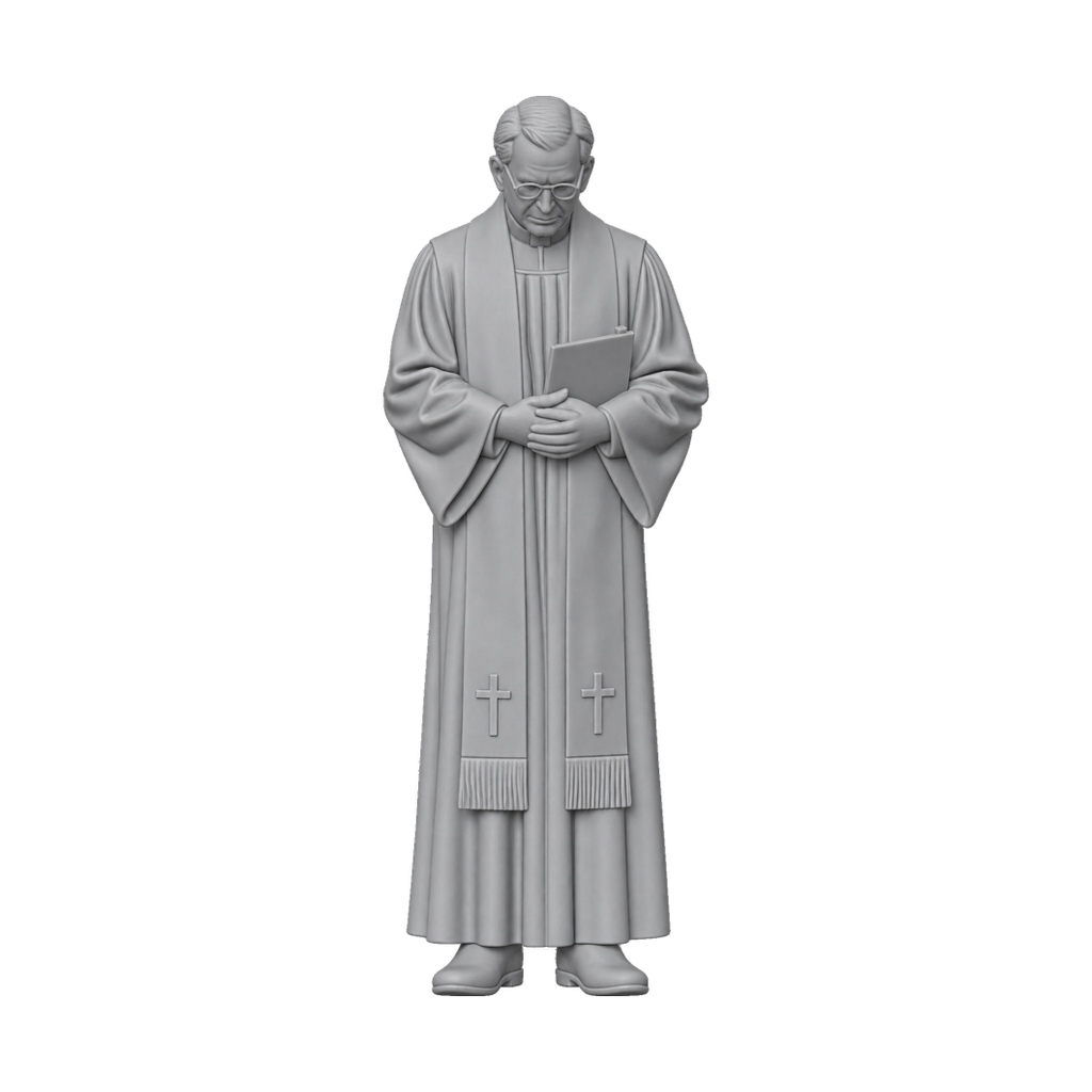 OO Scale Ready to Paint Modern Reverend Leading a Funeral Service