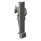 Generated grey resin studio product asset - OO Scale Ready to Paint 1950s Signalman Ringing Bell