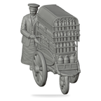 Generated grey resin studio product asset - OO Scale Ready to Paint 1950s Milkman With Cart