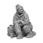 OO Scale Ready to Paint Modern Homeless Woman Sitting