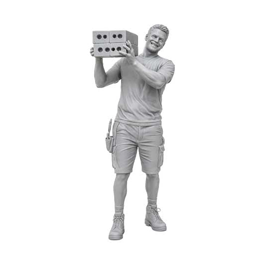 OO Scale Ready to Paint Modern Builder Carrying Bricks
