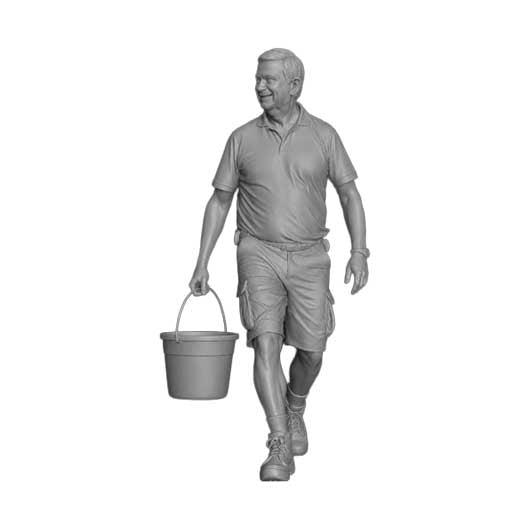 OO Scale Ready to Paint Modern Builder Carrying a Bucket