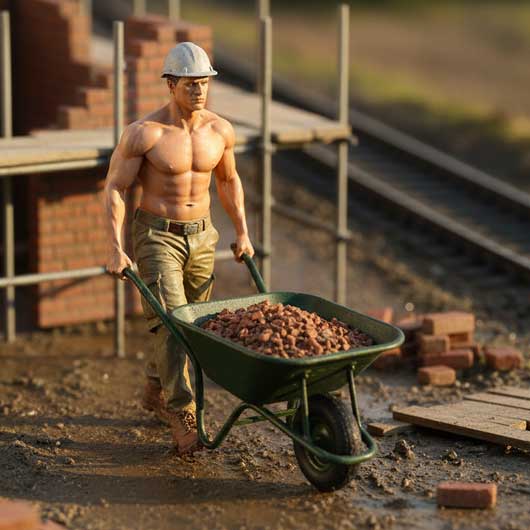 OO Scale Ready to Paint Modern Builder with Barrow