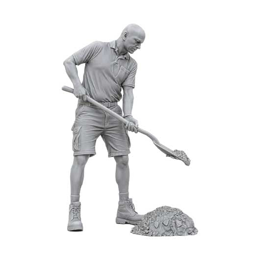 OO Scale Ready to Paint Modern Builder Shovelling Sand