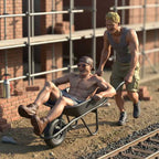 OO Scale Ready to Paint Modern Builders Larking Around On Site