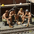 OO Scale Ready to Paint Modern Builders Sitting Around Eating Lunch