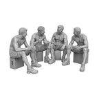 OO Scale Ready to Paint Modern Builders Sitting Around Eating Lunch