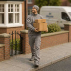 OO Scale Ready to Paint Modern Delivery Driver Carrying Boxes