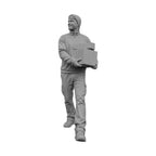 OO Scale Ready to Paint Modern Delivery Driver Carrying Boxes