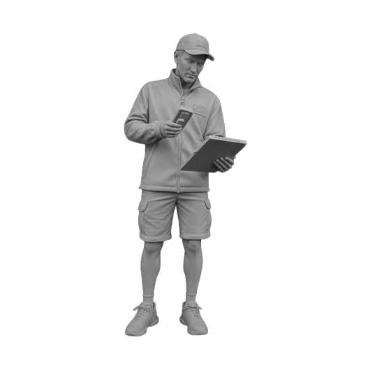 OO Scale Ready to Paint Modern Delivery Driver Scanning a Package