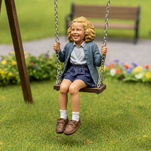 OO Scale Ready to Paint Modern Girl on Swing