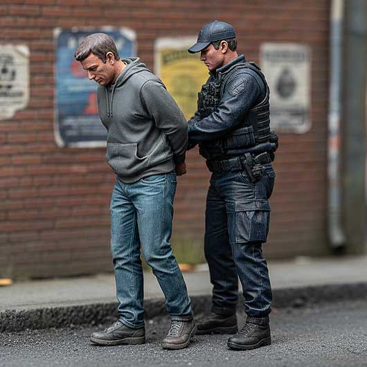 OO Scale Ready to Paint Modern Police Officer Arresting Suspect