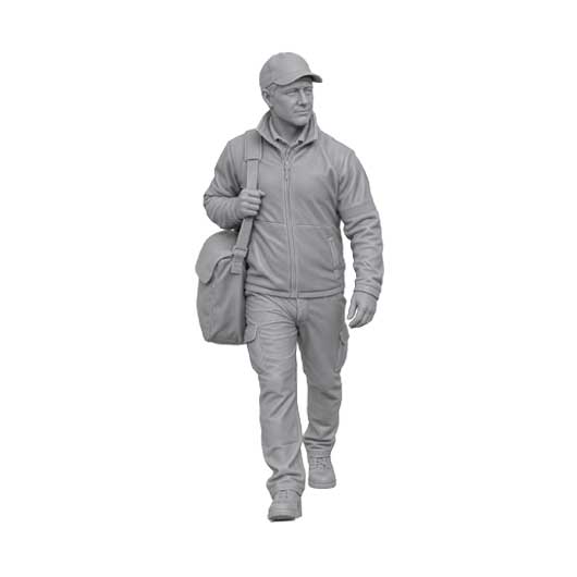 OO Scale Ready to Paint Modern Postie Doing His Morning Round