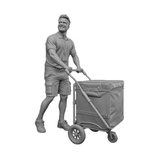 OO Scale Ready to Paint Modern Postie with Trolley