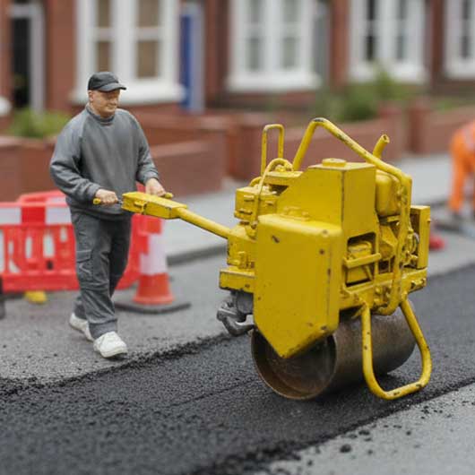 OO Scale Ready to Paint Modern Road Worker Using Roller