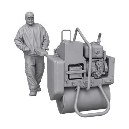 OO Scale Ready to Paint Modern Road Worker Using Roller