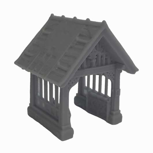 OO Scale Ready to Paint Oak Lych Gate with Slate Tiled Roof