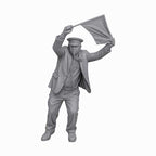 OO Scale Ready to Paint Steam Railway Guard Dispatching Train