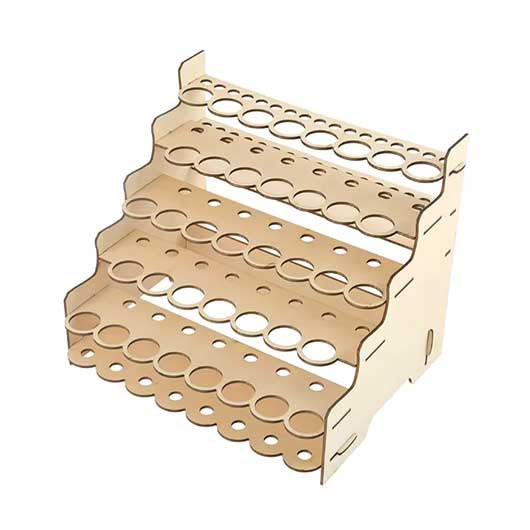 Model Paint Organiser Rack – Multi-Tier Wooden Storage - Style 2
