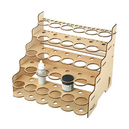 Model Paint Organiser Rack – Multi-Tier Wooden Storage - Style 2