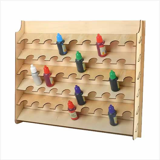 Model Paint Organiser Rack – Multi-Tier Wooden Storage - Style 1