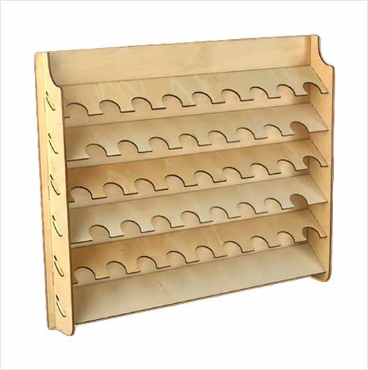 Model Paint Organiser Rack – Multi-Tier Wooden Storage - Style 1