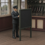 Generated painted context product asset - OO Scale Ready to Paint 1950s Railway Dispatcher At Control Board