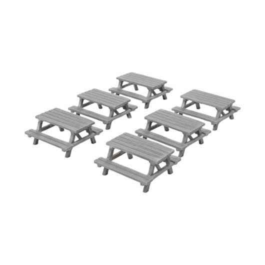 N Scale Ready to Paint Picnic Bench (6 pack)