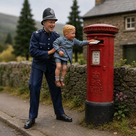 OO Scale Ready to Paint 1950s Policeman Posting Letter at Post Box
