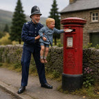 OO Scale Ready to Paint 1950s Policeman Posting Letter at Post Box
