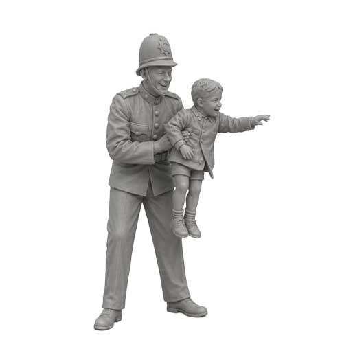 OO Scale Ready to Paint 1950s Policeman Posting Letter at Post Box